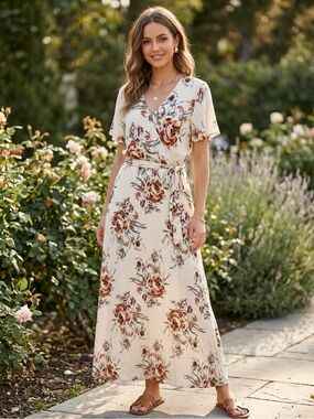 NWT C’Est 1946 Boho Floral Maxi Dress M